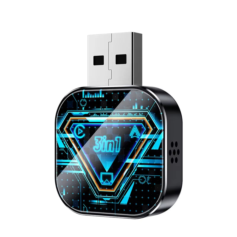 New Style Upgrade 3 in 1 Wireless Carplay Mirror Link Adapter Instant Wired to Wireless Conversion Plug & Play for Wired Carplay